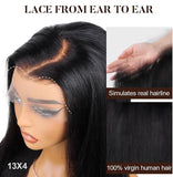 HD LACE DEEP WAVE WIG 13X4 FRONTAL 180% DENSITY PRE-PLUCKED VIRGIN HUMAN HAIR