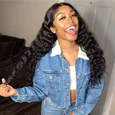 HD DEEP WAVE 13X4 FRONTAL 180% DENSITY PRE-PLUCKED VIRGIN HUMAN HAIR WIG