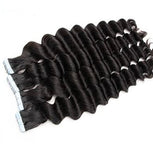 DEEP WAVE TAPE IN HUMAN HAIR EXTENSION NATURAL BLACK